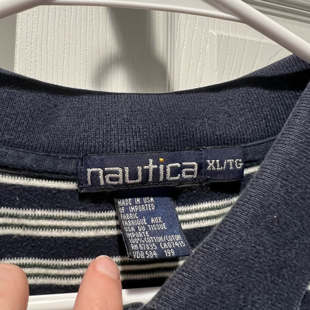 Vintage Nautica Polo Mens XL Navy White Red Logo 90s - Picture 3 of 6